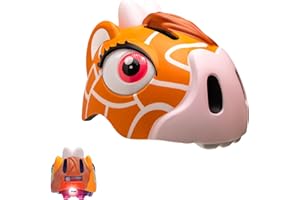 Casco de Bicicleta para niño Crazy Safety | Casco de Bici para niño de 2 a 7 años para Skate, Bicicleta, Patinete, monopatin| Casco de Animal 3D Ligero y Ajustable 49-55 cm (Tigre Naranja)