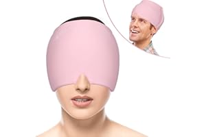ILITLUK Ghiaccio Gel Mal di Testa Cappello Antiemicrania Berretto per Emicrania Lab Estensibile Impacco per la Testa Cuscinetti terapia caldo/freddo Cuscinetto di Ghiaccio Sollievo dallo Stress Maschera Rosa