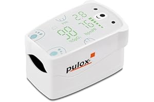 Pulox PO-235 Pulsoximeter für Kinder zur Messung von Sauerstoffsättigung, Pulsrate und PI - Mit Alarmfunktion