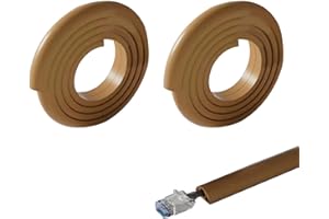 Xafrstyu Cable Trunking Kit, Electrical Cable Trunking with Self Adhesive, Trunking for TV Cables, Decorative Self-Adhesive Cable Cover (2M,Brown)