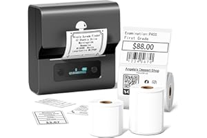 Phomemo M221 Etichettatrice Portatile - Stampante Codice a Barre, Stampante Etichette Adesive Termica con PC IOS Android, per Indirizzi, Codici a Barre, Casa, Ufficio,con 3 Rotoli di Etichette(Grigio)