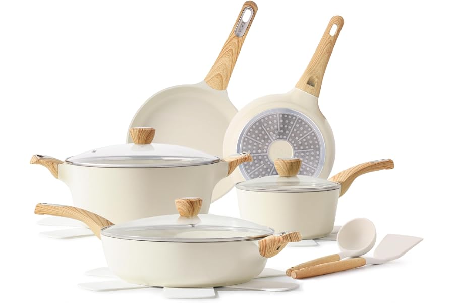 SENSARTE Ceramic Cookware Set, 14 Pieces