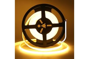 Wisada 220V Neon Streifen Selbstklebend Innen, Schnitt alle 10cm, 2-adrig Anschluss an AC 230V COB LED Band, 240LEDs/m Flexible Superhell LED Lichtband für Weihnachten(Warmweiß,1m)