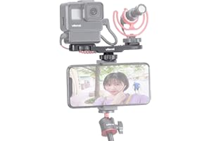 ULANZI PT-8 Vlog Cold Shoe Extension Adapter Bracket with Cold Shoe and 1/4" Tripod Mount for Additional Vlogging Accessories, Black