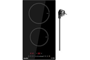 COMFEE' CIH351D257K0 Table De Cuisson À Induction Encastrable Avec 2 Zones De Cuisson, 9 Niveaux De Puissance, Surface De Chauffe Agrandie De 20% Avec Fonction Boost, Commande Tactile