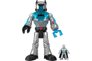 Fisher-Price Imaginext DC Super Friends Batman Egzorobot (szary) Figurka robota (30 cm) ze światełkami, dźwiękami i figurką Batmana, HMK88