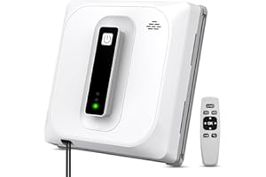 Ehomfory Fensterputzroboter mit Zwei Düsen und Automatischer Sprühfunktion, 3 Intelligente Wegplanungsmodi, Kantenerkennung, 100 ml Wassertank, Sicherheitsseil Absturzsicherung