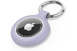 Oumida Funda AirTag, Llavero Apple Airtag, Fundas Protectora Apple AirTags Portátil de Silicona, Carcasa Impermeable Completamente Cerrada, Estuche para Rastreador Antipérdida (Violeta Claro)