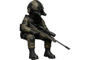 Mini soldatstatyett, realistisk sittande hartsstaty modell, Armed Special Forces samlarobjekt skulptur dekoration