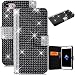 Produktbild GrandEver iPhone 7 Diamant Lederhülle Glitter Glitzer Shiny Glanz Sparkle Clear Glänzend Flip Wallet Case PU Ledertasche Hülle Backcover Handyhülle Schutz Hüllen im Bookstyle Ledertasche mit Standfunktion Kartenfächer Magnetverschluss Etui Schale Schutzhülle(Schwarz)