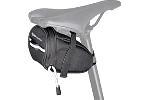 VeloChampion Black Bike Seat Pack Under Saddle Bag | 1 Litre Storage | Ideal for Mountain Road or Hybrid Bikes | Reflective | Water Resistant | Perfect for Repair Kits and Cycling Accessories