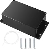 Junction box IP65 Black with ears 200x120x75mm, connection box | For wall installation, protects circuits against dust and wa
