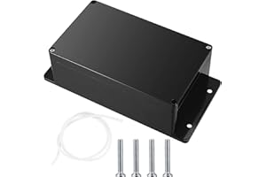 QIWUHAI Wodoodporna Elektroniczna Obudowa IP65, Skrzynka Łączeniowa na Montaż Ścienny do Użycia na Zewnątrz, Elektroniczne Pudełko na Projekt Plastikowa Skorupa, Kolor Czarny（200 x 120 x 75 mm）