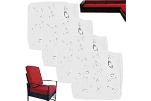 HKJGNH Pack de 1/2/4 Impermeable Funda de Cojín de Asiento de Sofá Exterior con Cremallera - 50x50 60x60 Cubierta Funda de Muebles para Interior, Exterior，Silla，Jardin，Muebles de Ratán(J6,4PCS_65X65X10CM)