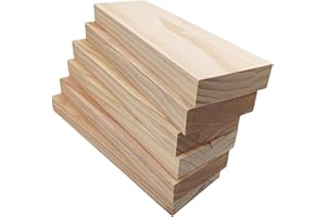 ANKTILY 6 tableros rectangulares de madera sin terminar, bloques de madera en blanco de 25 x 8 x 2,5 cm para tallar, pintar y quemar