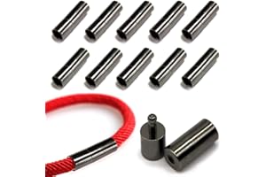 MOAMUN 20 Stück Schnur Endkappen zur Schmuckherstellung, Verschlüsse für Leder Seil Halskette Armband Schnalle Schieben (Schwarz, 4MM)