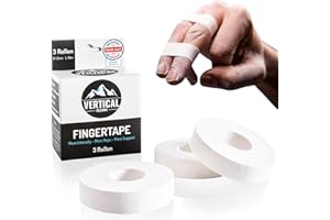 VERTICAL FELLOWS® 3 Rollen Klettertape 1,5cm breit - DERMATEST sehr gut - mit PDF Tapeanleitung - ideales Fingertape für Klettern Bouldern Kraftsport Volleyball Handball Kampfsport
