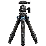 SIRUI AM-223 Mini treppiede portatile compatto in fibra di carbonio da viaggio con testa a sfera B-00K a 360 gradi, Piastra a