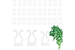 LUMOOM 120 Stück Pflanzenclips, Pflanzenklammern für Kletterpflanzen, Wandhalterung für Pflanzen, Pflanzen Sicherung Unterstützt, Befestigungsklammern, Blumenklammern Selbstklebend (Weiß)