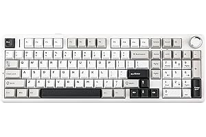 MechLands AULA F99 PRO - Teclado mecánico al 96%, BT5.0/USB-C/2.4GHz, teclado inalámbrico para juegos, junta intercambiable en caliente, teclado personalizado con batería de 8000 mAh, perilla,
