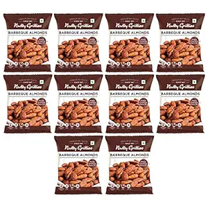 Nutty Gritties Barbeque Almonds - Healthy Snack for kids and adults, Dry Roasted, Non Fried, Zero Oil, Crunchy, Tasty - (Pack of 10-21g Each, ), 210g