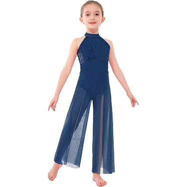 Tuta Danza Body Bambina IEFiEL - Con Strass Per Ginnastica E Balletto Body Danza Bambina Leotard Manica Lunga