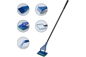 COVVY 5 w 1 kompletny zestaw do czyszczenia akwarium siatka na ryby + grabie + skrobak + widelec + gąbka szczotka zestaw narzędzi do czyszczenia szkła akwarium