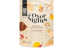 La Newyorkina Overnights Banana y Chocolate 400g Gachas de Avena con Proteínas Naturales – Oatmeal para Batidos – Porridge para Desayunos – Vegetariano
