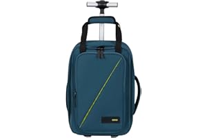 American Tourister Take2Cabin: maleta de cabina Ryanair 40 x 25 x 20 cm, 20 L, 1,40 kg, mochila sobre ruedas, equipaje de mano, mochila de avión S Underseater, azul (Harbor Blue)