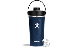 Hydro Flask - Insulated Shaker Bottle - Botella Mezcladora Aislada 709 ml (24 oz) para Batidos de Proteínas y Suplementos - Indigo