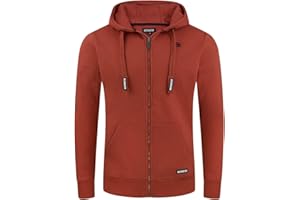 riverso Noah - Sudadera con Capucha y Cremallera para Hombre, 60% algodón, Color Gris, marrón, Verde, Rojo, Azul, Negro, S, M, L, XL, 2XL, 3XL, 4XL, 5XL