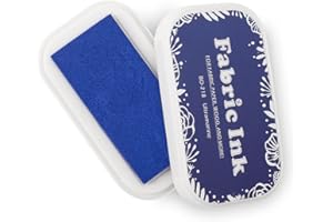 Fatiya Fabric Ink Pads for Rubber Stamps, Washable Craft Ink Pads for Card Making Scrapbook, Permanent Ink Pad for Wood, Paper, 3.7 x 2.1" (Indigo, 218)