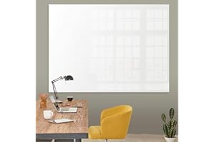 ‎OFFICE MARSHAL Glasmagnettafel in reinem Weiß | rahmenloses Magnetboard | Whiteboard aus TÜV-zertifiziertem Glas magnetisch & beschreibbar | einfache Montage mit Bohrschablone | 7 Größen (65x100 cm)