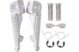 KYN For Kawasaki ER6N NINJA 650R 2006-2013, EX650 ER6F 650R NINJA 2006-2013, NINJA 250R EX250 2008-2013 Pedaliera anteriore per moto Poggiapiedi (Argento)