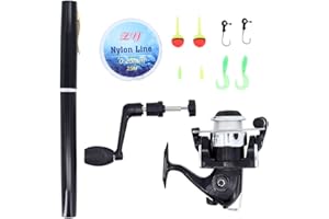 ShawFly Stiftform Angelrute Rolle Combo Set Mini Teleskop Tragbarer Taschenstift Angelrute Pole 25m Angelschnur Angelköder Kit & Zubehör