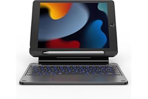 Dexnor Tastiera per iPad 9 Generazione 10.2, Custodia con Tastiera per iPad 9a/8a/7a Generazione, Trackpad Muti-Touch Retroilluminazione Magnetico Magic Style Keyboard Cover Italiano QWERTY, Nero