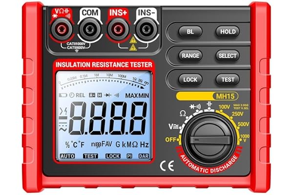 Digital Isolation Resistance Tester Megohmmeter 1000V Bakgrundsbelyst LCD Isoleringstester Megger Meter AC DC Spänningsmotstånd Kontinuitet Diod Tester Elektriskt testverktyg