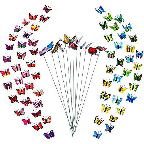 Faburo 78pcs 3D Deko Schmetterlinge Wandsticker Wandtattoo Aufkleber Gartendeko für Kinderzimmer Fenster Garten