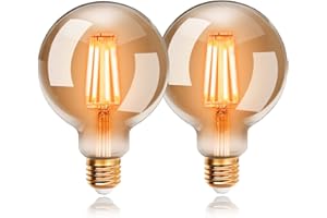 EXTRASTAR Ampoules LED 4W Edison Vintage G80, Blanc Chaud 2200K E27, 4W Equivalent à 40W, Ampoule Rétro à Filament, Rétro Antique Lampe décorative, Non-Dimmable, Lot de 2