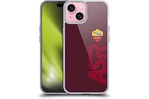 Head Case Designs Licenza Ufficiale AS Roma Fuori Misura Grafica Crest Custodia Cover in Morbido Gel Compatibile con Apple iPhone 15