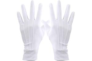 YSFVNP White Gloves - Fancy Dress, Soft Moisturizing Gloves Suitable for Coin Handling, Parade, Formal Guard, Police, Wedding, Tuxedo, Jewelry Inspection