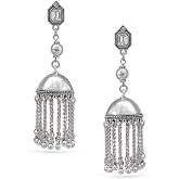 Rubans Oxidised Dual Tone Peacock Ghungroo Jhumka For Women Festive