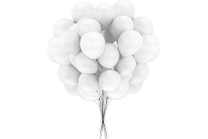 CASAWAY White Balloon Pack Of 60, 12-Inch White Balloons For Party, White Ballons For Birthday, Perfect For Party Decorations, Birthdays, Gender Reveal Decorations, Retirement, Graduation, & More