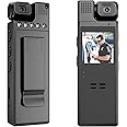 HYCENCY 64G Body Camera with Video and Audio Recording, 1080P HD Police Body Worn Cam with 180° Rotatable Lens, Night Vision, and 6 Hours Battery Life for Daily Records, Delivery/Serving Jobs