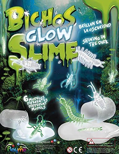 Pack Of 4 GLOW IN DARK Slime Barrels Each Containing A Creepy bug inside. Ideal for Party Bag Fillers Fillings / Favours Or Pinata Prizes.