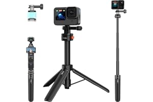 VKESEN Mini Trípode Palo Selfie con Montaje Magnético de Liberación Rápida & Tornillo de Liberación Rápida de 1/4'' para GoPro Hero 13/12/11/10,dji Osmo Pocket 3,Osmo Action 5 Pro/4,Insta360 X5/Ace Pro etc.