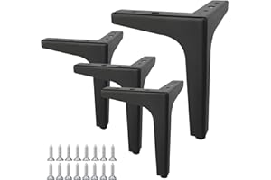 DRASOHUIJA 4 nóżki meblowe, trójkątne nogi stołu 13 cm, wymienne nóżki do sofy, krzesła, szafy, sofy, stolika nocnego, szuflad, kanapy, krzesła, otomany, ze śrubami (czarne)