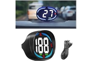 CGEAMDY Car HUD Head Up Display Digital Speedometer, GPS Smart Automotive Navigation Compass KMH & MPH Display with OverSpeed Alarm Fatigue Driving Warning, USB Plug & Play, Universal Fit