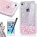 Price comparison product image WELOVECASE iPhone 5S Case, iPhone Se Case Glitter Bling Cover, Flowing Floating Liquid Swimming Plastic iPhone 5S Case for Girls Clear Hard Shell 3D Creative Design Pink Love Sparkly Crystal iPhone Se Case Transparent Protective Phone Cases For Apple iPhone 5 5S Se 1x Animal Dust Plug 1 x Touch Screen Stylus 1 x Screen Protector