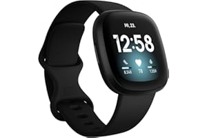‎FITBIT Fitbit Versa 3 by Google – Smartwatch Damen / Herren – Fitness-Tracker mit integriertem GPS, 20 Trainingsmodi, Aktivzonenminuten & Schlafanalyse – Fitnessuhr kompatibel mit Android / iOS